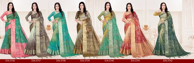 Aarti By Stylewell Thread Work Organza Designer Sarees Wholesale Shop In Surat